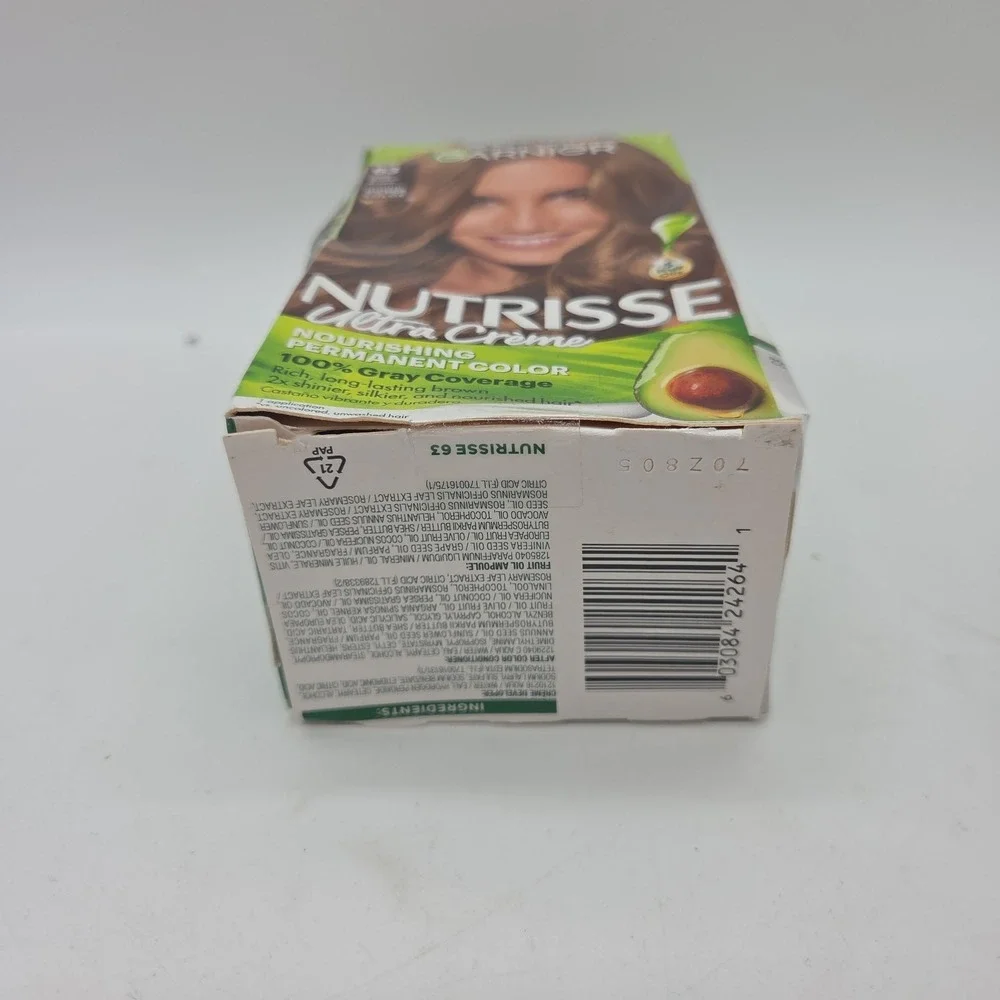 Lot Of 5 Garnier Hair Color Nutrisse Coloring Creme Hair Color #63 Light Brown